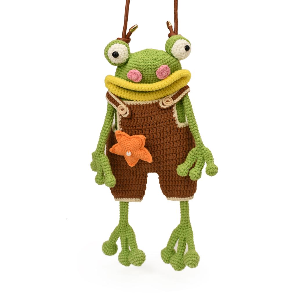 Frogs Crochet Phone Bag New Big Mouth Frog Phone Bag Crochet Cell Phone Bag Adorably Quirkys Design Women Crochet Purse