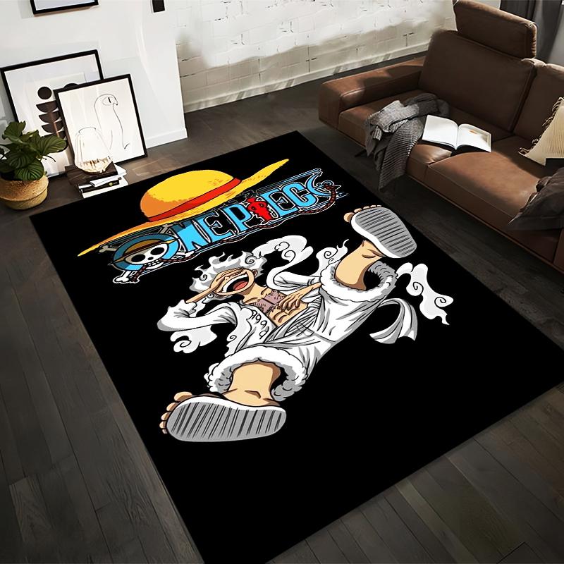 

One Piece Anime Carpet with Luffy Design and Pirate Hat Logo Suitable for use as an anti-slip for living room bedroom sofas 40x60cm( 15x23in )