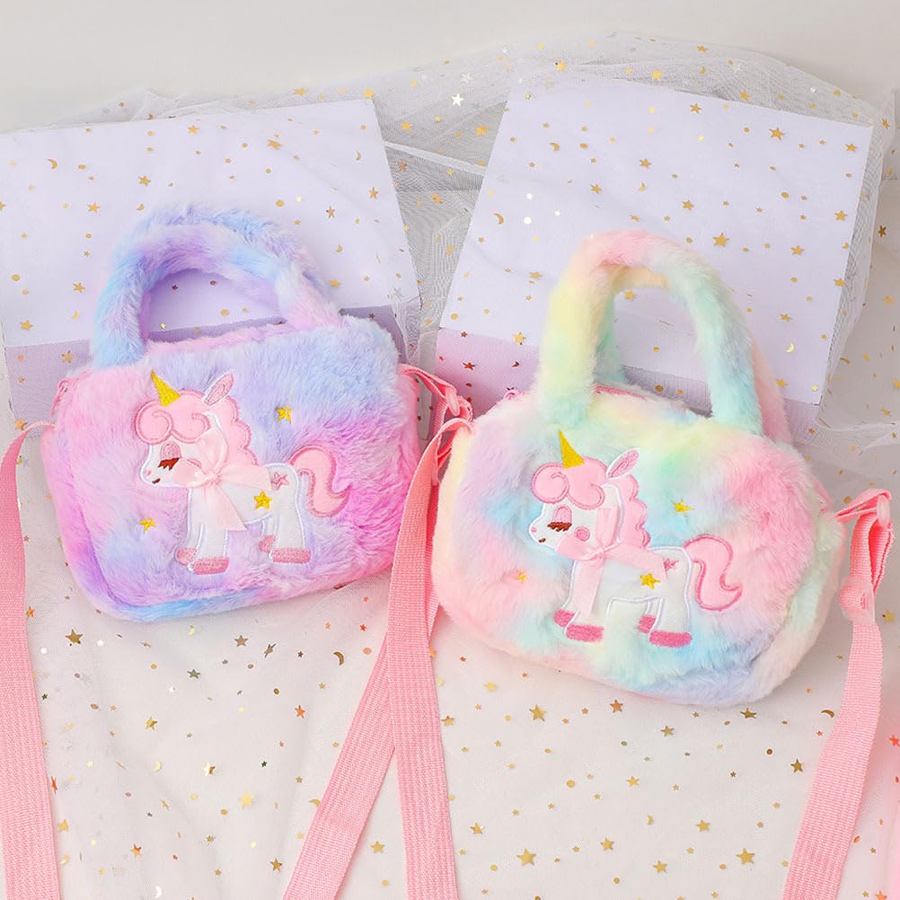 TENDYCOCO Einhorn Umhängetasche für Mädchen, Crossbody Tasche, Beutel, Schultasche für Kinder, Niedliches Plüschtier Design, Leicht, Perfekt für den Kindergarten,