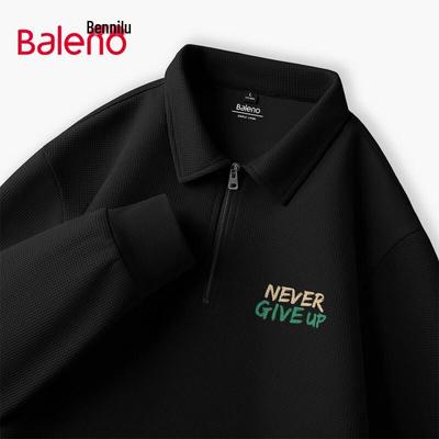 Baleno Men's Waffle Knit Half-Zip Polo Sweatshirt