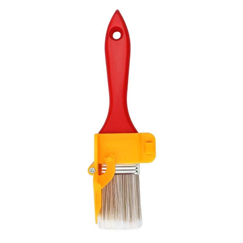 1pc Multi-Purpose Edge Painting Brush - No Battery, Manual Plastic Tool with Wooden Handle for Walls, Ceilings & Narrow Surfaces