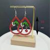 Christmas Grinch Acrylic Patchwork Earrings - Classic European & American Gift