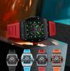 CURREN 8438 Nouvelle Montre Carrée Lumineuse pour Hommes Cadran Semi-Creux Auto Dateur Sport Casual Bracelet en Silicone Montres-bracelets
