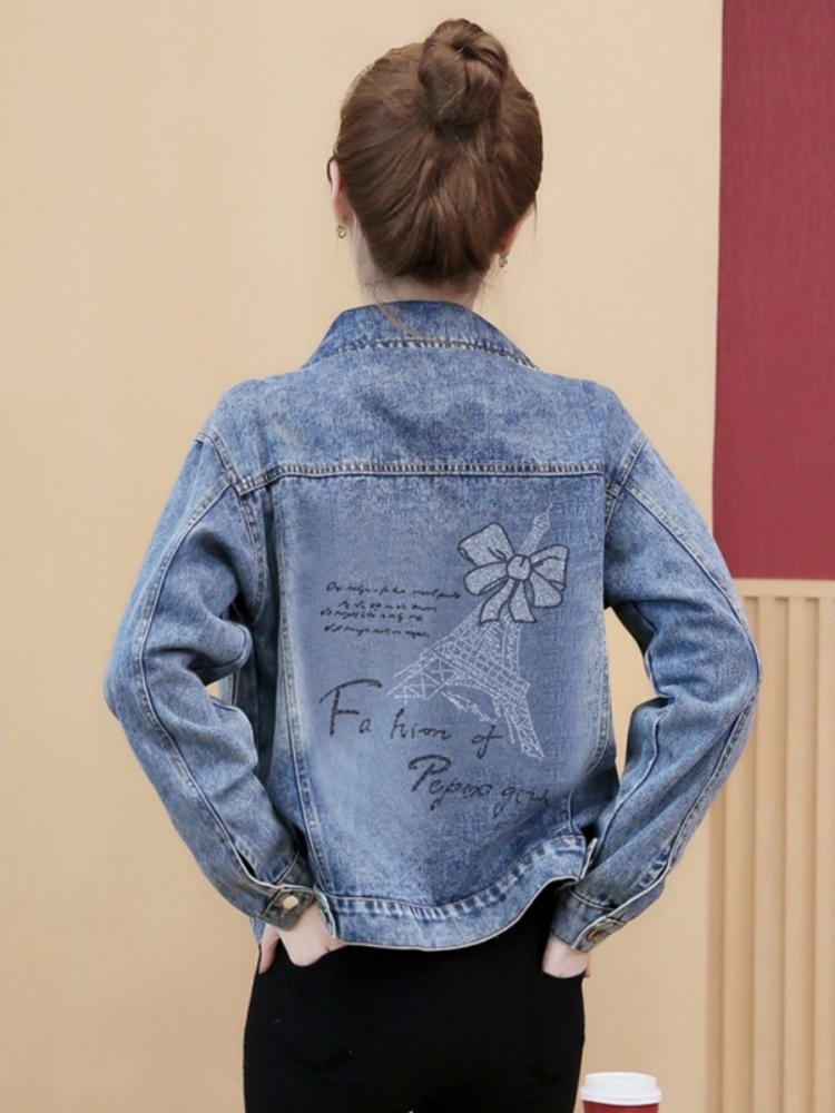 Women's Slim-Fit Versatile Vintage Denim Jacket - Korean Style for Spring/Autumn 2025