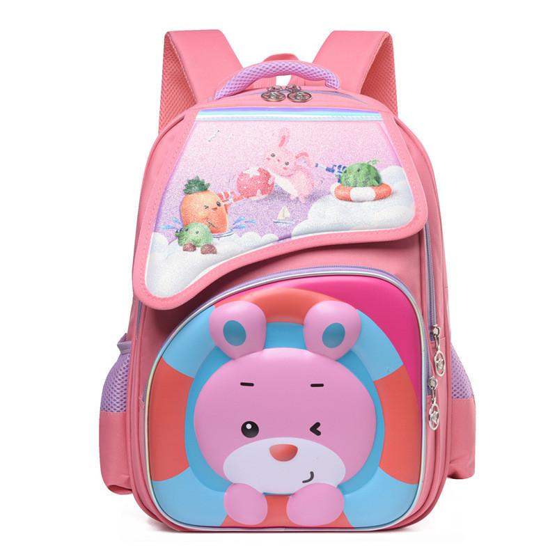 Cute Cartoon Animal Pattern Oxford Fabric School Backpack For Boys And Girls In Grades 1-6 With Breathable Load-reducing Features