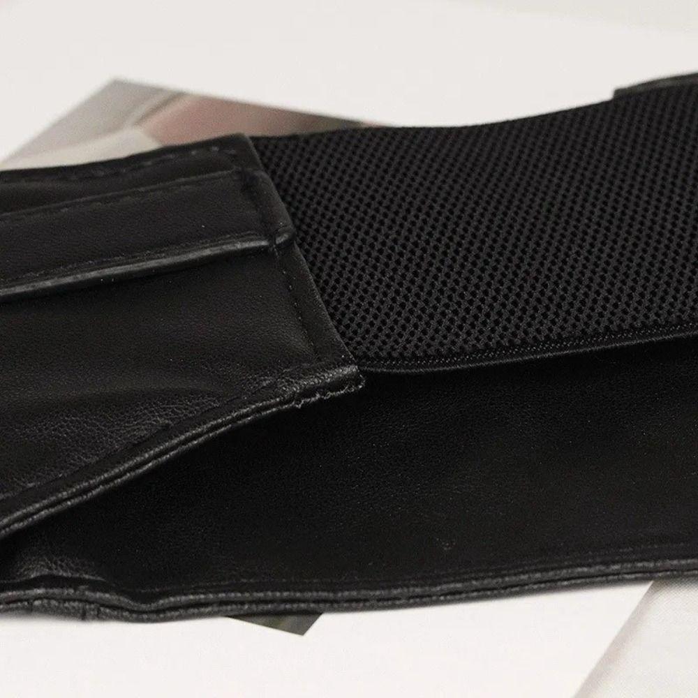 PU Leather Wide Belt Black Waist Corset Elegant Elastic Cummerbunds  Dress