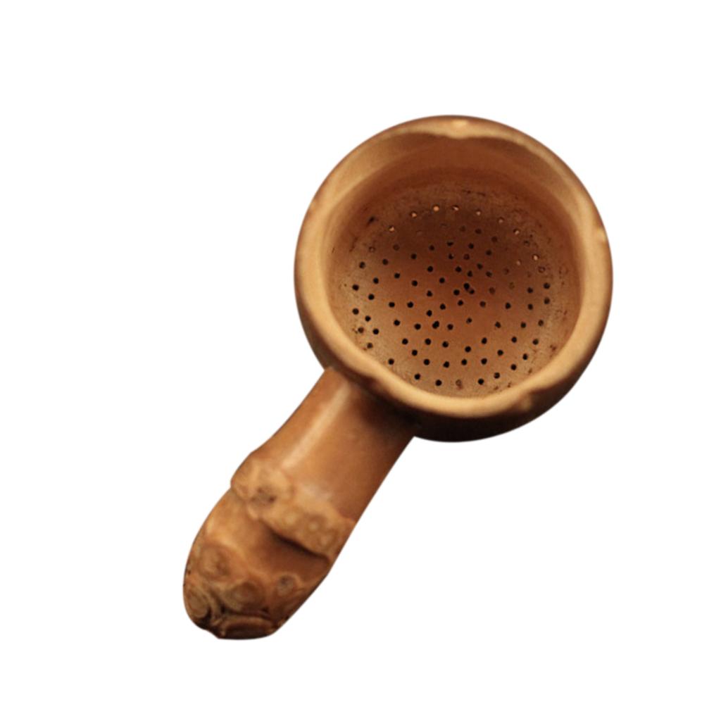 Bamboo Tea Infuser Strainer Mesh Filter Spoon Spice Cup