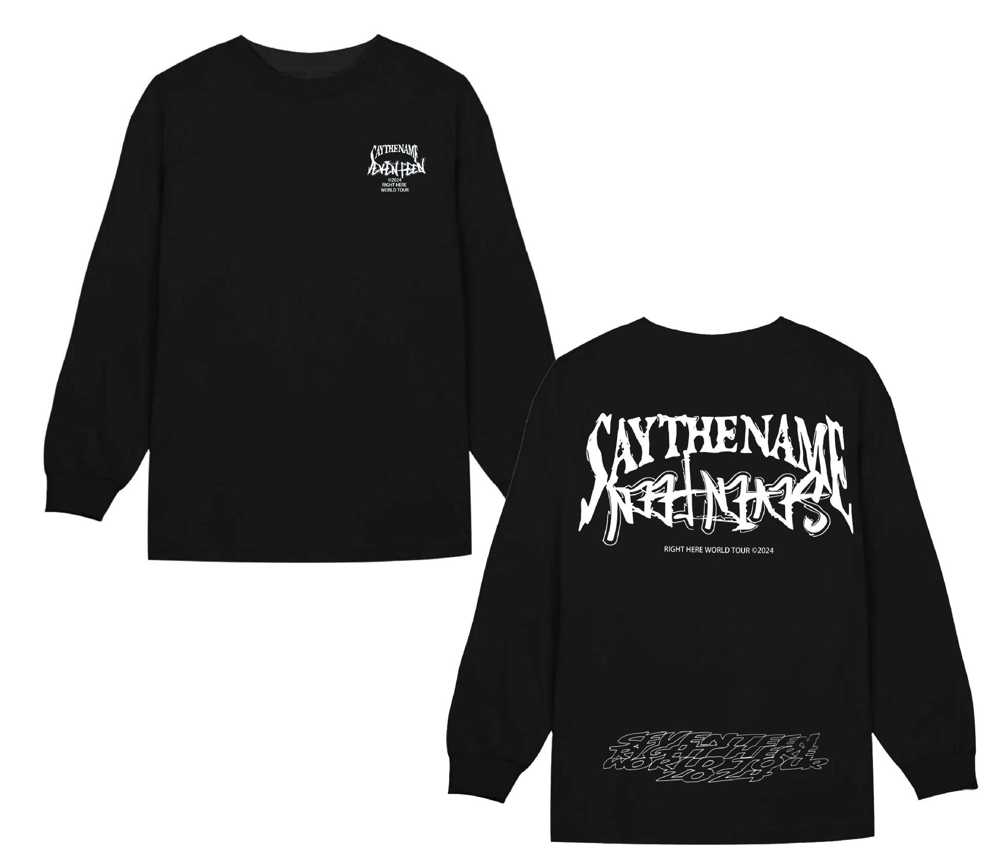 

Футболка с длинным рукавом SEVENTEEN World Tour Right Here , принт в стиле Гоян M