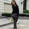 Women S Long Sleeve Ruffled Knit Cardigan Solid Color Casual Sweater