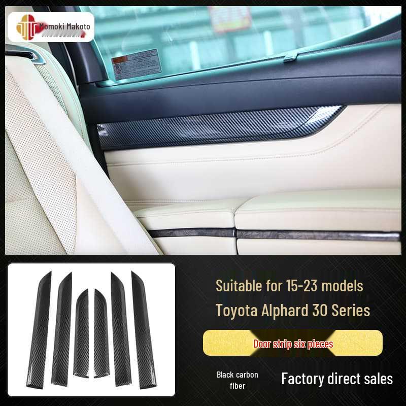 Carbon Fiber Interior Stickers for 15-23 Alphard Vellfire 30 Series, Scratch-Resistant