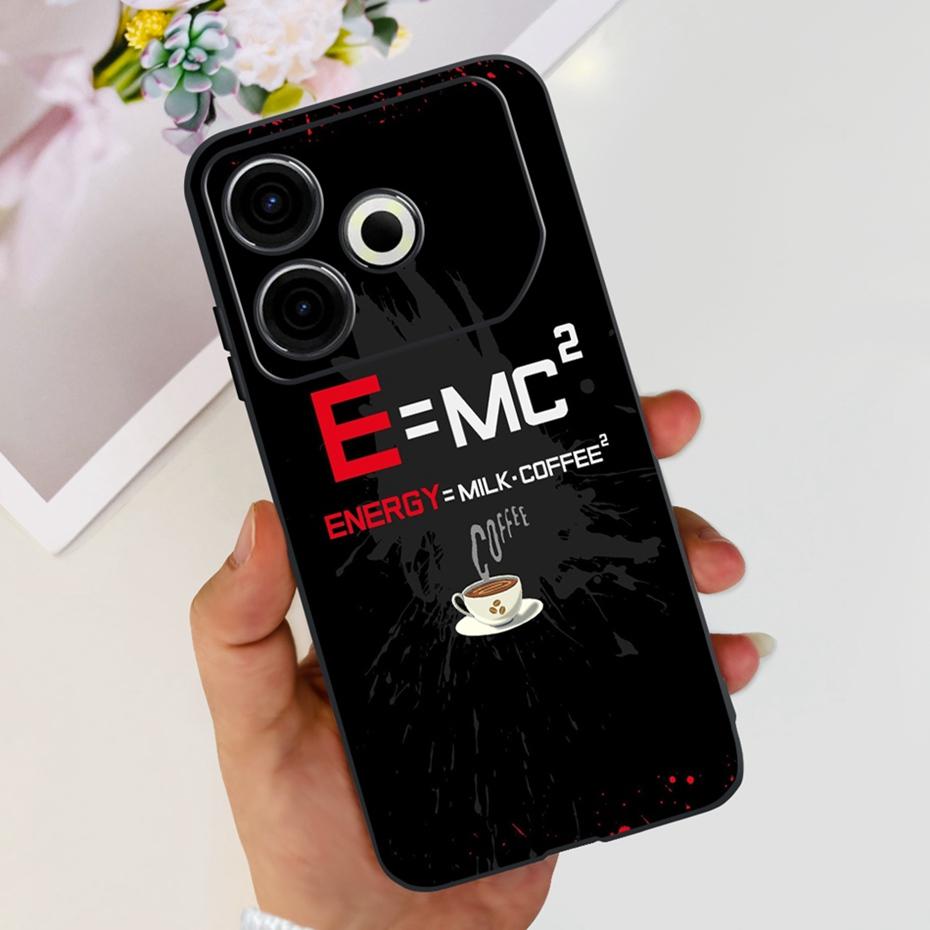 2024 Fashion Case For Tecno Pova 6 Neo Black Silicone Soft TPU Back Cover For Tecno Pova 6Neo 4G Phone Cases