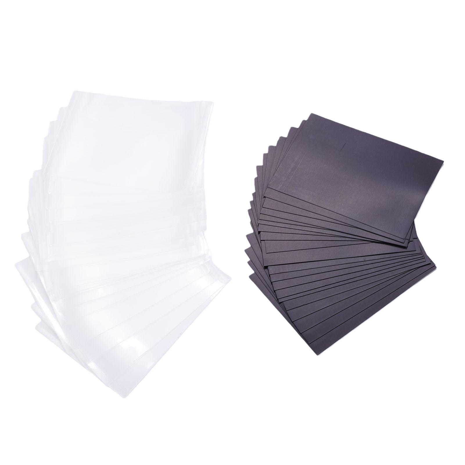 20PCS Soft Magnet Sheets and 20PCS PVC Storage Bags 7x5 Inch Black Rubber Magnet for Dies Stamps Photos Crafts