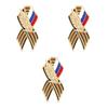 St. George Ribbon Badge with Russian Flag Saint George Victory Day Enamel Lapel Pin Maple Memorial Brooch Festive Symbol Pin