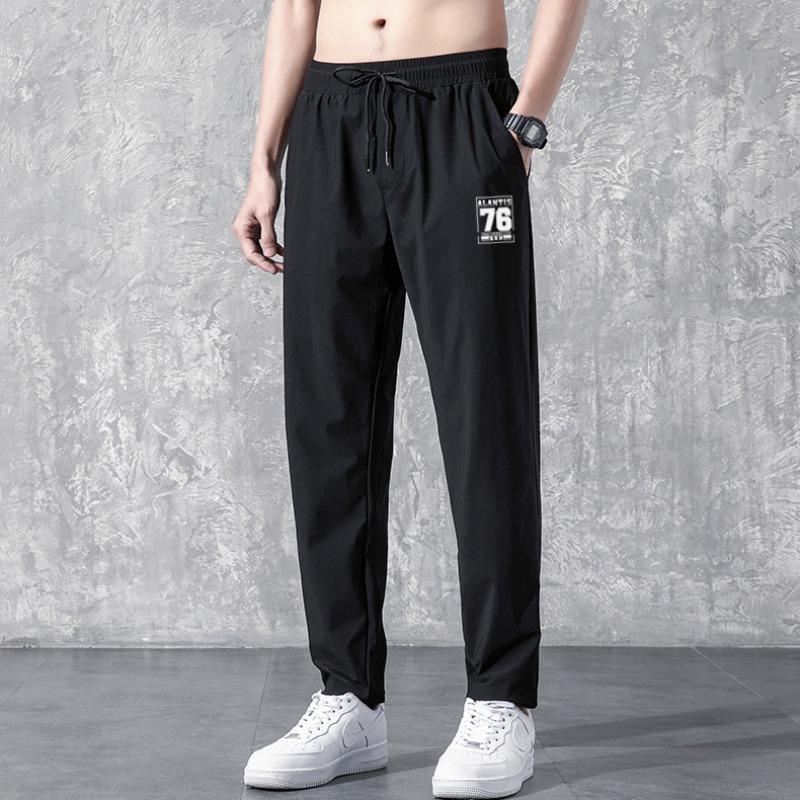 Straight trousers men's summer thin new loose large size sports casual pants