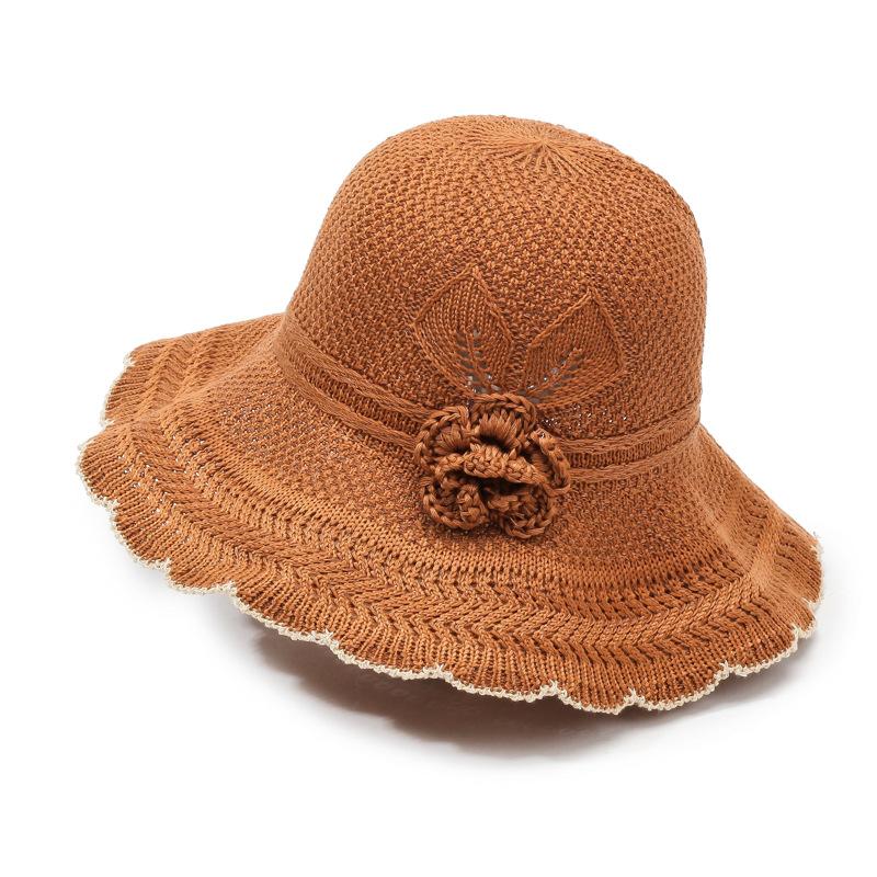 Summer Casual Flat Brim Hat Women's Floral Sunshade Beach Cap Face Hats