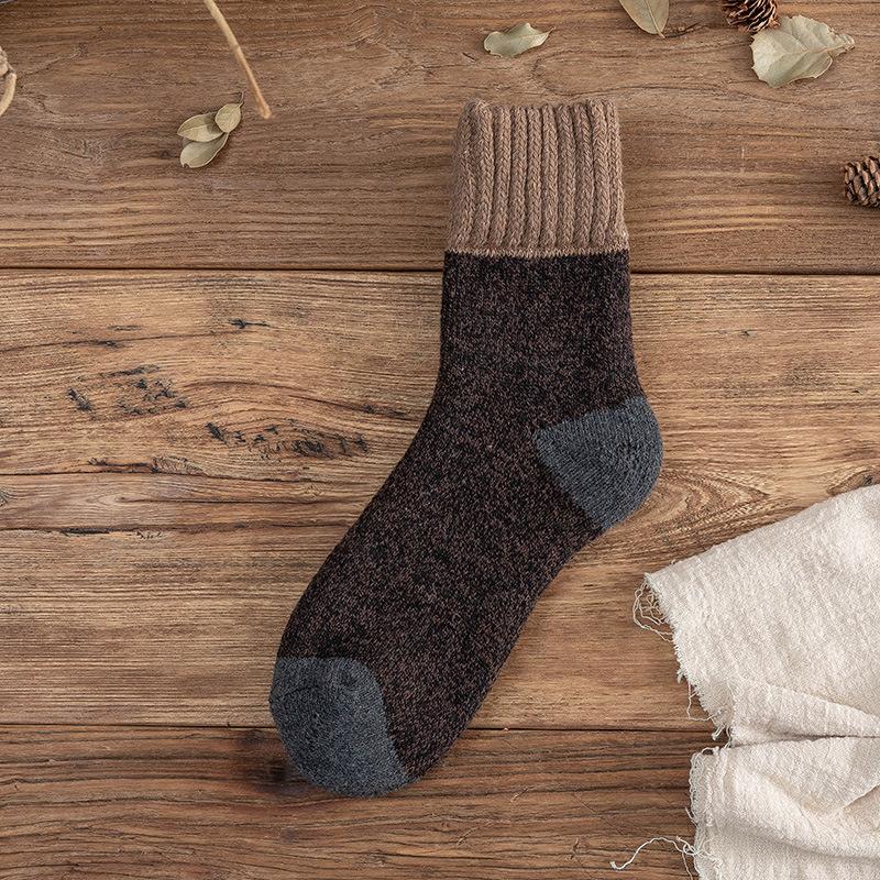 5pairs/Lot Men's Wool Socks Super Thick Terry Winter Warm Socks Fashion Style Mid Tube Socks Snow Socks High Quality Men's Socks