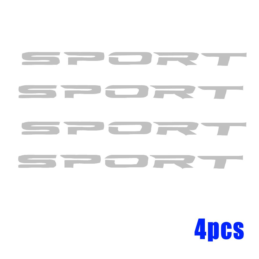 4pcs Creative Racing SPORT Letter Sticker Auto Car Rims Wheel PET Decal Waterproof Car Styling Decoration Auto Accessories
