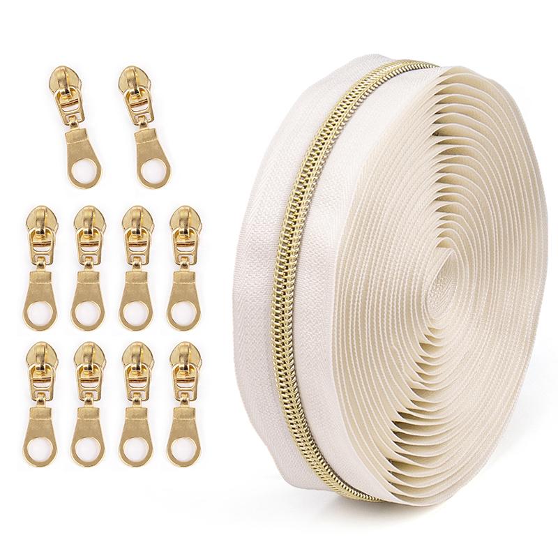

4.5M Rainbow Nylon Zipper Tape with Sliders Decorative Zip Closure Repair Kit for Bags Garments Diy Sewing Accessories