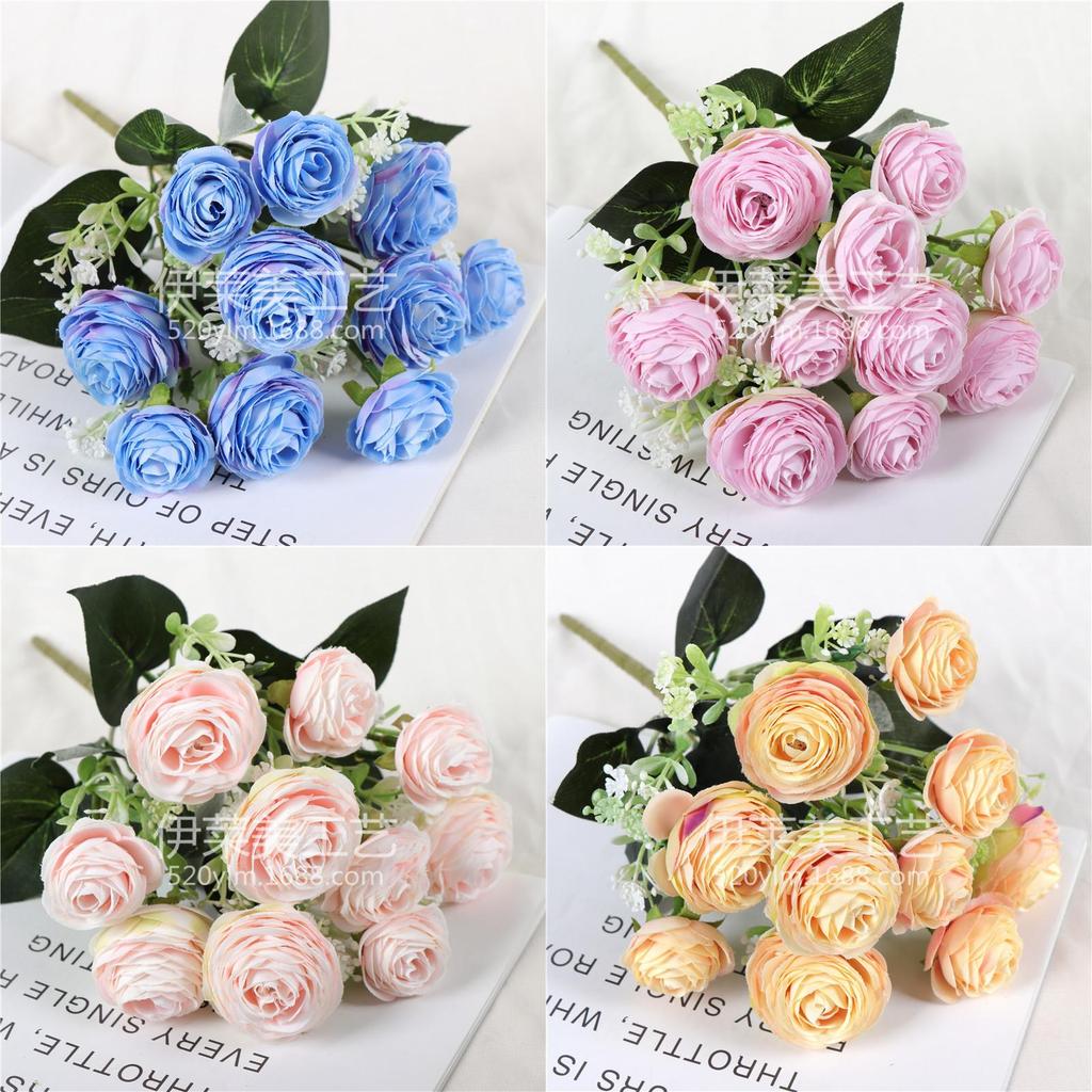 Artificial Rose Bouquet Silk Flower Home Decor For Living Room And Office