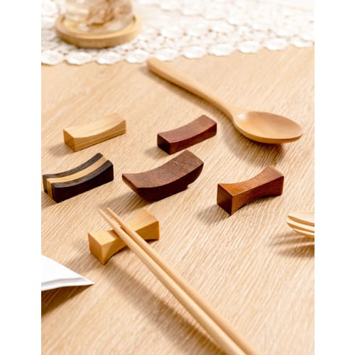 Happykau Hölzerne Essstäbchenablagen, Set mit 8 Stück, Essstäbchenständer, Essstäbchenkissen, Stilvolle Besteckablagen, Japanisches Geschirr, Geeignet für Gasthöfe, Restaura