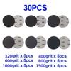 30Pcs 3inch 75mm Hook&Loop Sanding Discs Wet/Dry Sandpaper Grit 320-1500