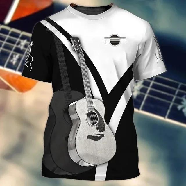 Gibson Guitar Men's T-shirts Electric Guitarist Rockeras Tees Musical School Design 3d Print Clothing Women's Custom Name