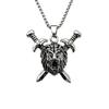 Necklace Retro Men's Ax Lion Non-fading Punk Pendant