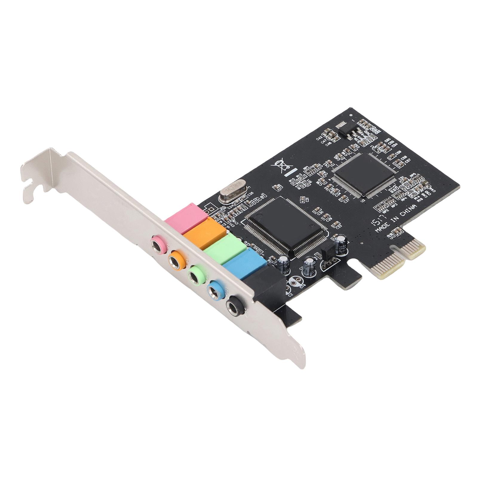 

Звуковая карта PCIe 5.1 Внутренняя звуковая карта 3264 бита Стерео Адаптер PCI Express для настольного ПК