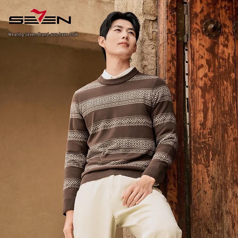 

Qipai Men s 7A Antibacterial Wool Blend Round Neck Pullover Sweater L