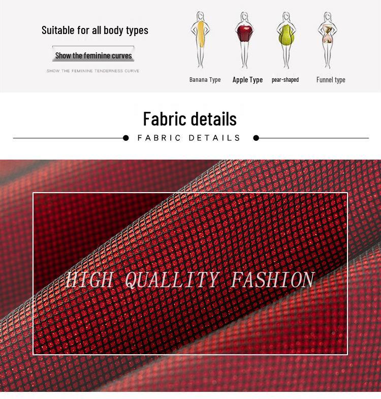 2023 Autumn Elegant Knee-Length Dress for Middle-Aged Women - Slimming Plus Size, Perfect for Weddings and Special Occasions