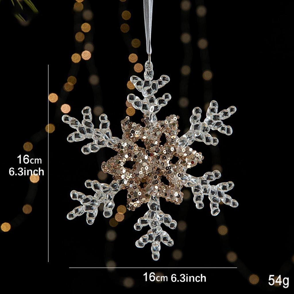 Christmas Tree Pendant Acrylic Ornament Sequin Xmas Decoration Winter Theme for Nursery