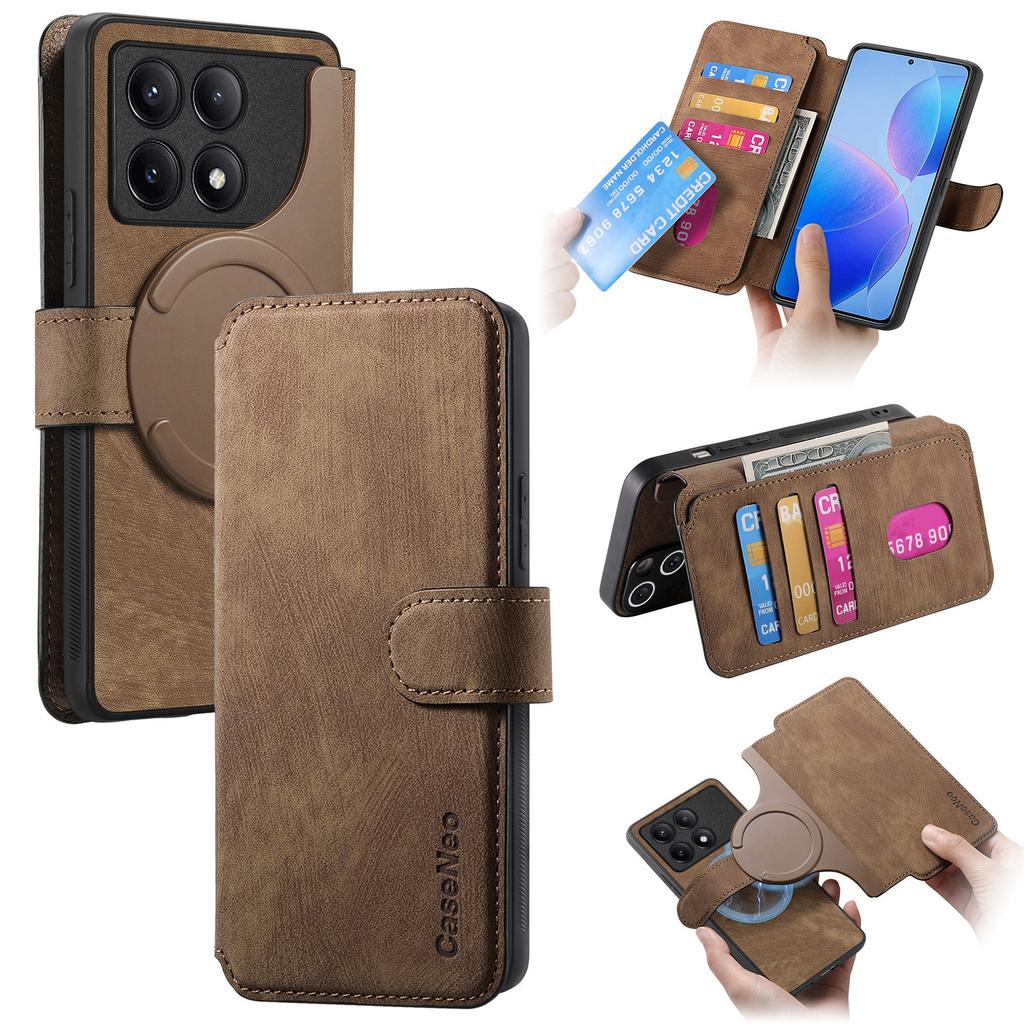 For Xiaomi Redmi K70 Pro 5G/K70 5G/Poco F6 Pro 5G Magnetic Case CASENEO Detachable Leather Phone Wallet Cover