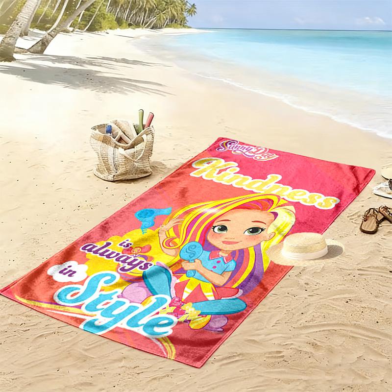 Sunny Day Moments 2D Flat Print Beach Towel, Large Soft Quick Dry Towel for Beach Camping Swimming.NSTJ0928163