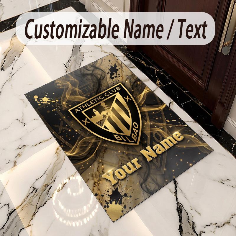 Crystal Velvet Rug Athletic Bilbao FC Print Custom Name Text Floor Mat Home Decor