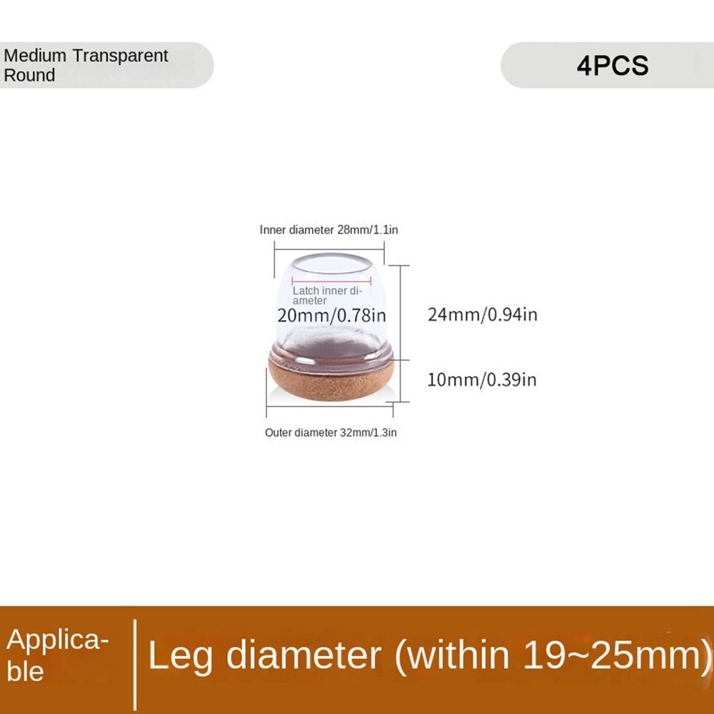 4PCS New TPE Table Leg Protector Covers Felt Floor Protectors Chair Foot Caps Durable Non-Slip Table Foot Pads Table Leg