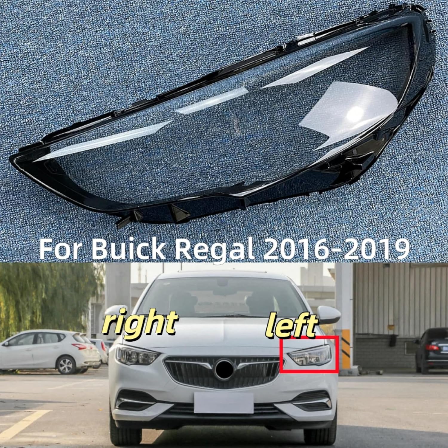 Накладка на фару для Buick Regal 2016-2019 Автомобильные аксессуары Крышка фары Замена оригинальной линзы(Правильно) Right