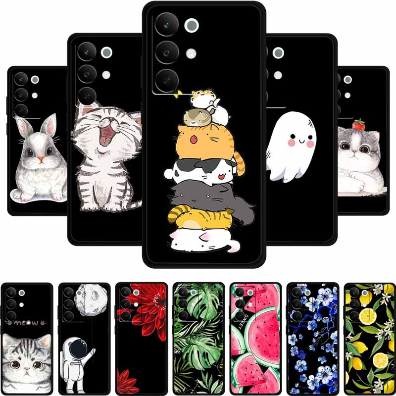 Black Silicone Case For Realme C85 Pro 2025 Case Cartoon Soft TPU Back Cover For Realme C85 5G Phone Case C 85 Pro Coque Funda