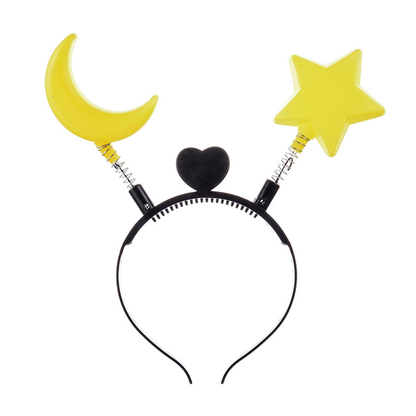 

Светодиодный ободок на голову в виде луны, звезды и короны, светящийся светодиодный светящийся ободок с короной феи, светящийся в темноте ободок для женщин и девочек жёлтый