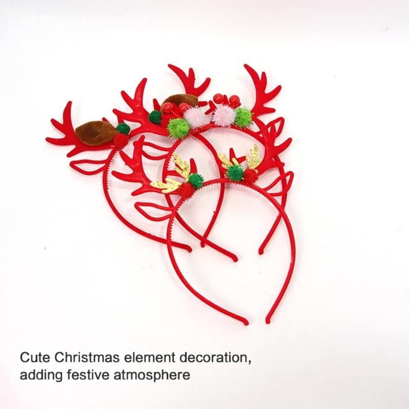 Christmas Reindeer Headband for All Age Party Accessories Deer Horn Hairhoop Festival Hairband Seasonal Costume Headwear
