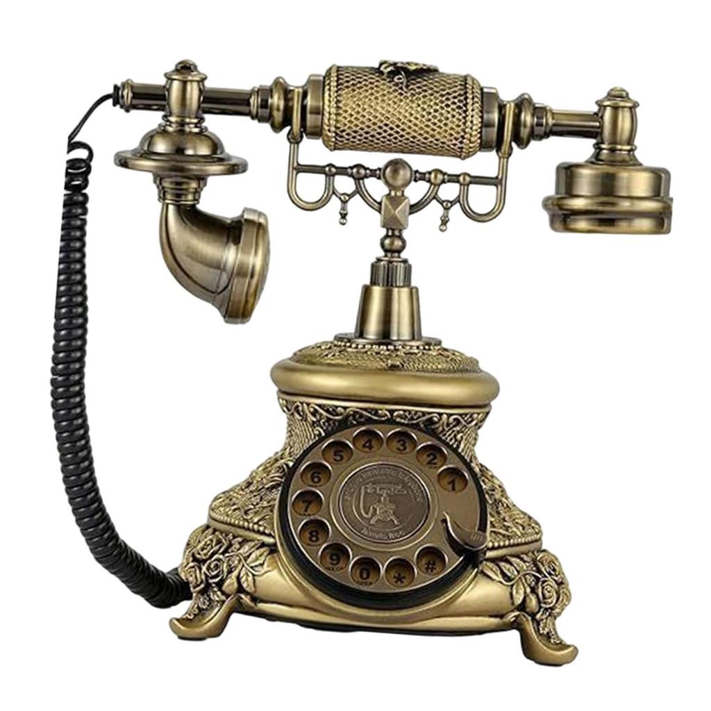Vintage Telephone Classic Corded Bronze Old School for Bar Decor