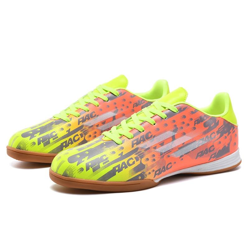 Kinder Hallenfußballschuhe Rutschfeste Gummisohle Atmungsaktives Bedrucktes Obermaterial Leichte Futsal Sportschuhe