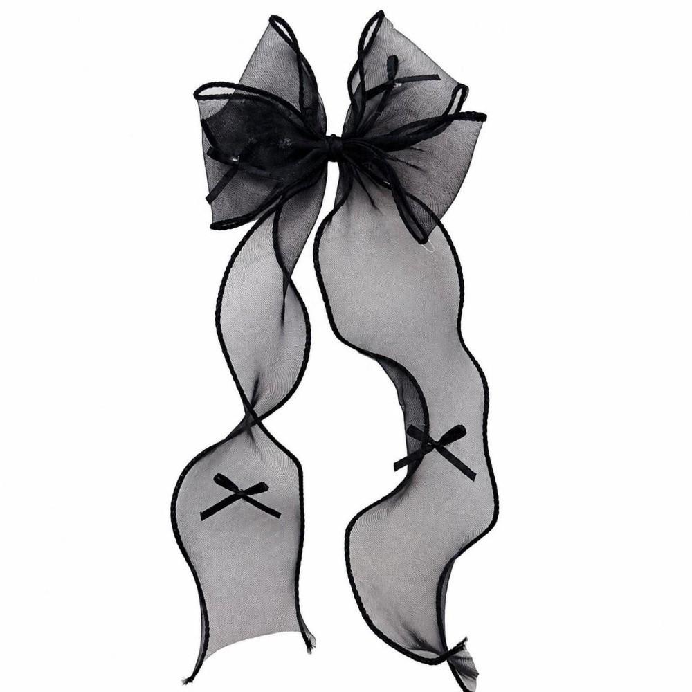 1 Pair Hair Accessories Long Tail Hair Clip French Headwear Ribbon Hairpins Bow Hair Clip Children