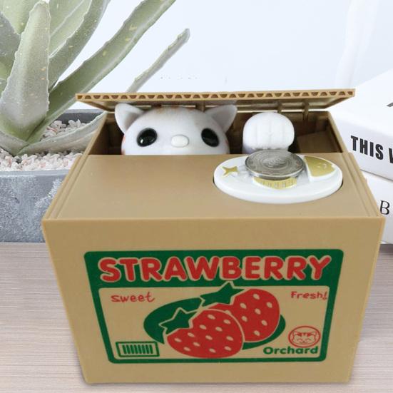 Pușculiță Furtul automat de bani Bancă de monede Pușculiță Pisica lacomă Pușculiță compatibilă cu monede din SUA Cutie de economisire a banilor pentru copii