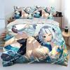 Cute Gawr Gura Hololive Anime Shark Printed Duvet Cover Pillowcase Bedding Set Bed Linen Sheet Quilt Cover Full Queen King Size