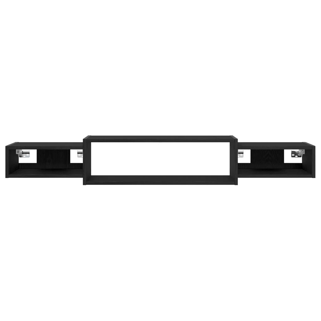 Wall Mounted TV Cabinet Wall Shelf Black Oak