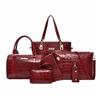 Shoulder bag for women, retro large-capacity crocodile pattern mother-in-law bag six-piece set