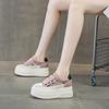 2025 Summer New Thick-soled Wedge Heel Heightened Casual Versatile Women's Shoes Hollow Low-top Breathable Dad Shoes Sandals Women