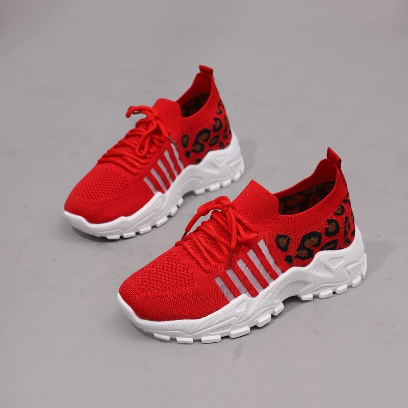

Новая женская повседневная спортивная обувь большого размера, с круглым носком, на шнуровке, на плоской подошве, удобная сетчатая обувь - 3 размера 43 красный