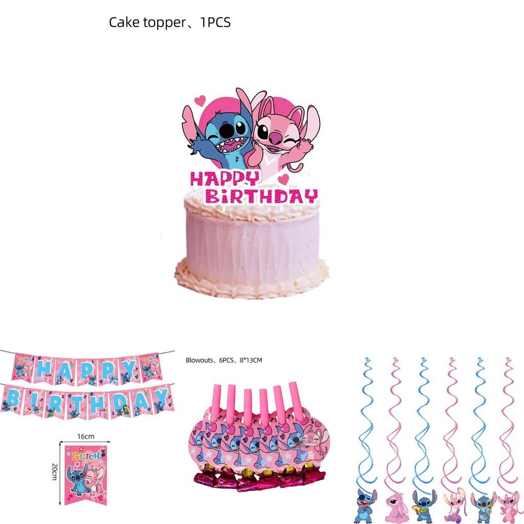 Lilo & Stitch Narozeninové Oslavy Dekorace Potřeby Banner Topper na Dort Balónky