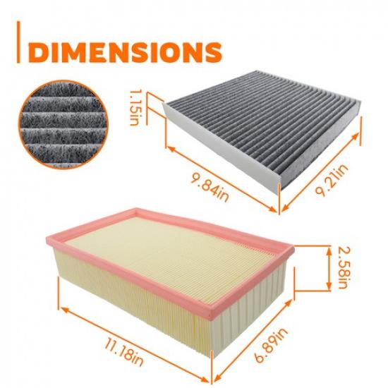 Air Filter & Cabin Filter For -2024 Volkswagen Jetta 2018- Tiguan 2.0L